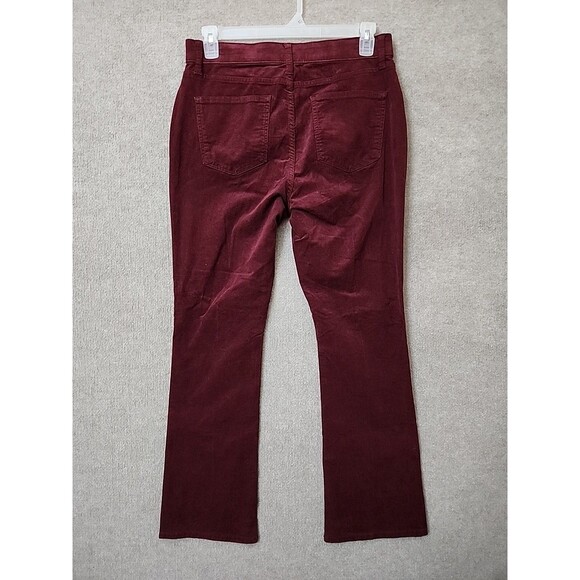 St Johns Bay Bootcut Corduroy Pants Womens 12 Burgundy Slimming Stretch NEW - Picture 8 of 13